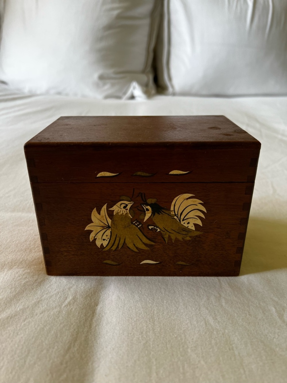 Vintage Wooden Recipe Storage Box - 1960 Japan Rooster Style 🐓